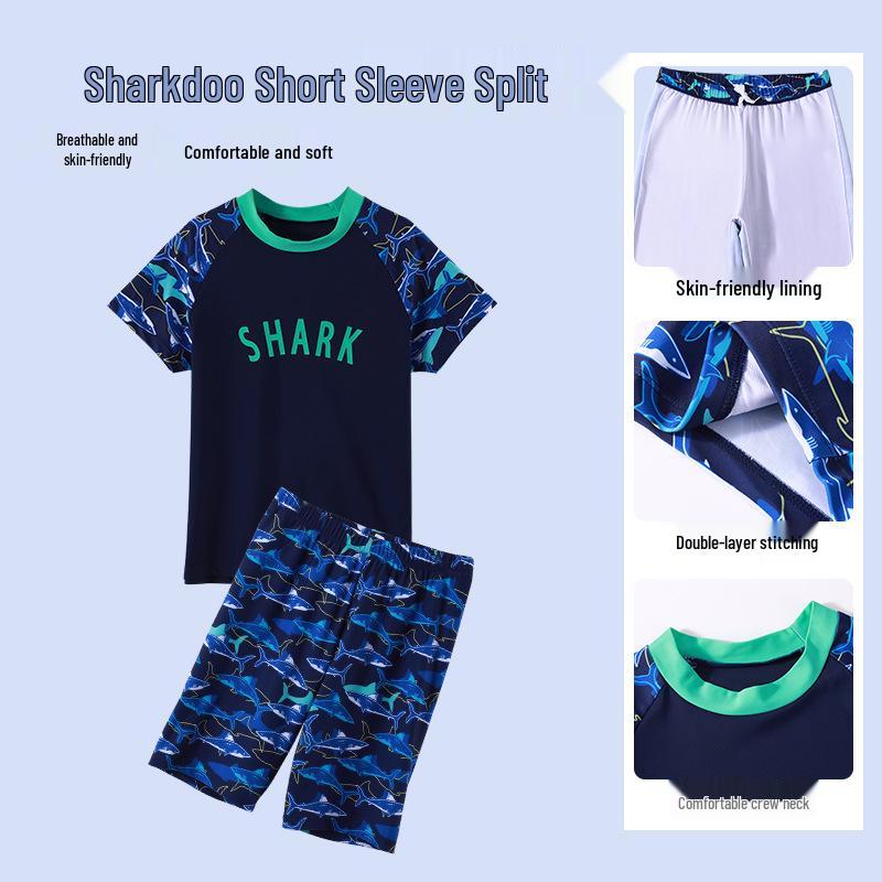 2025 Plus Size Quick-Dry Swim Set: Two-Piece Swimsuit for Middle and Large Chubby Children