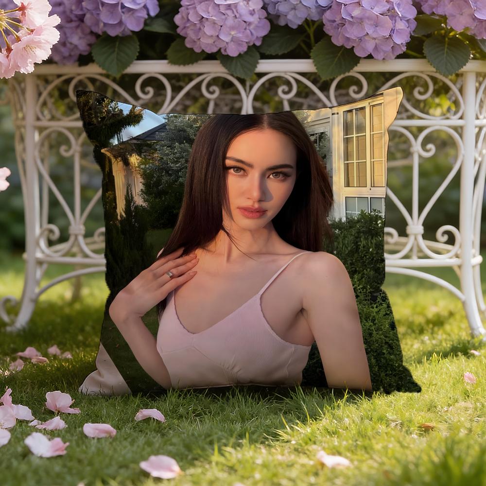 Thai actress D-Davika Hoorne Cushion Cover Home & Car Dual-Scene Pillow Cover: Reversible for Premium Comfort
