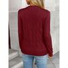 Women S Casual Knitted Pullover Sweater Round Neck Long Sleeve Solid Color