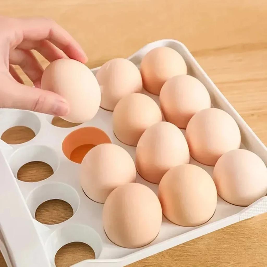 Drawer-style Egg Box, Double-layer Food-grade Fresh-keeping Box, Automatic Rolling Egg Rack, Kitchen Egg Storage Box.