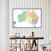 English Map Australia Map Administrative Map Wall Decor Background Living Home Study Studio Supplies Decorative Hanging Picture