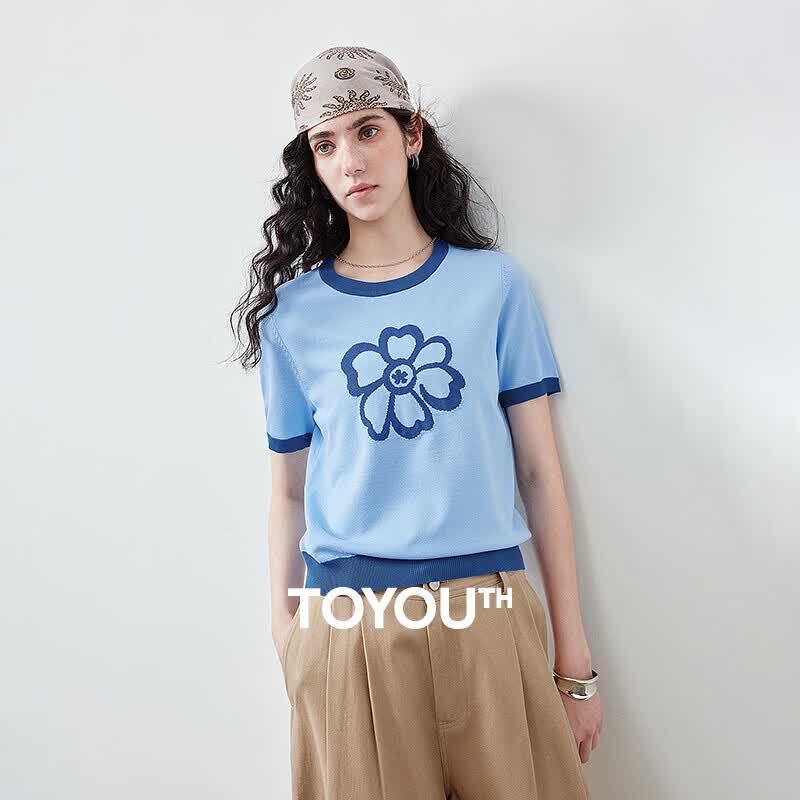 

Chuyu Women s Ice Cool Jacquard Knit Round Neck Top XL