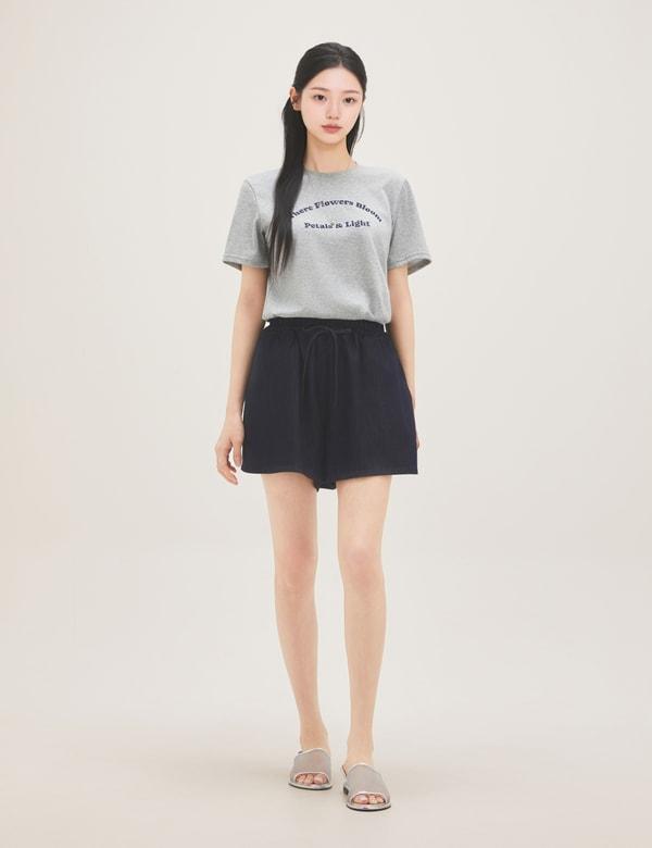 ROEM Lettering Short Sleeve T-Shirt Rmhwg37Rt2