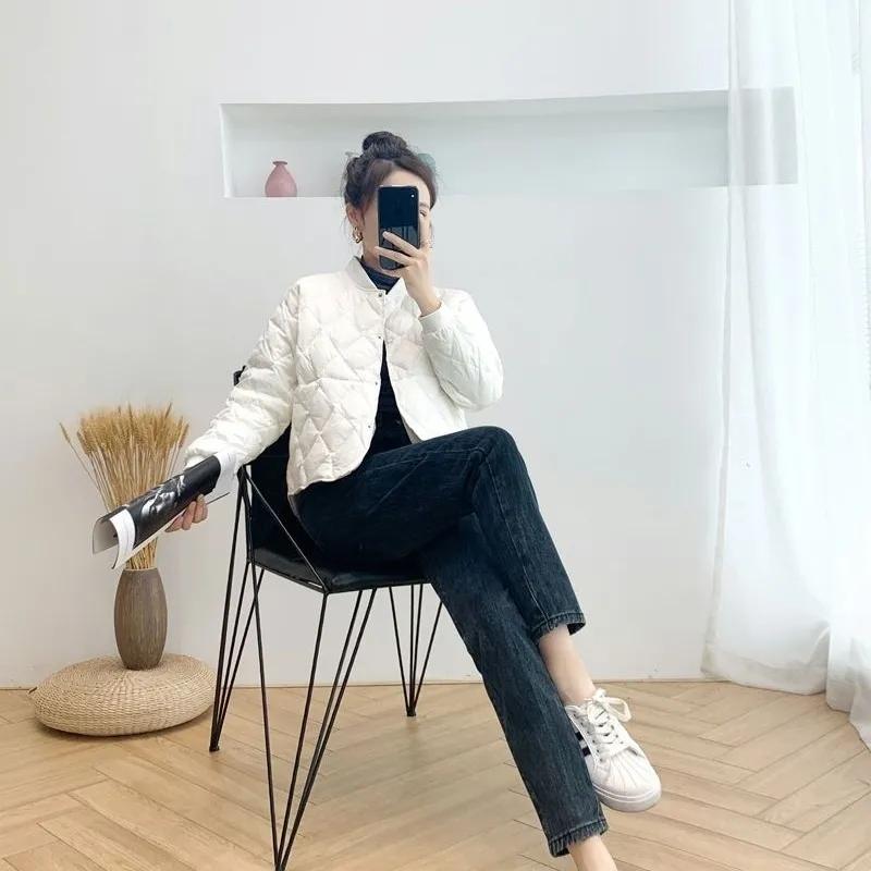 Lightweight Down Cotton Women Wear Short Coat Autumn Winter Cotton-Padded Jacket Female Black