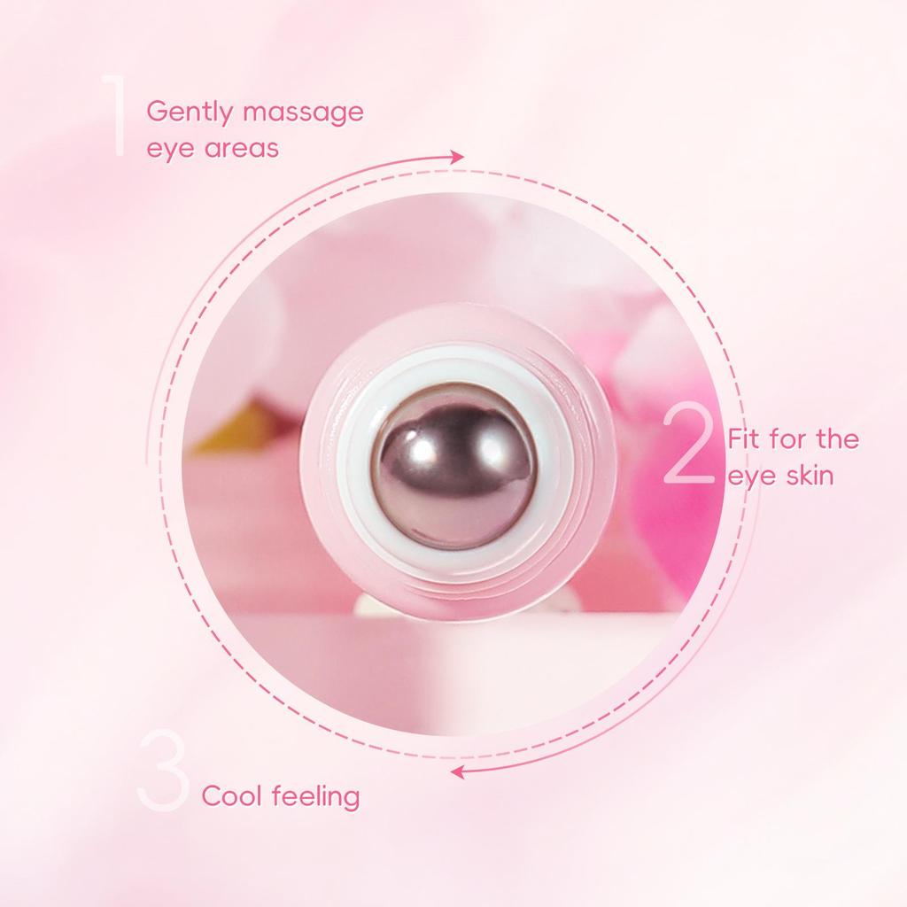 LAIKOU Sakura Eye Serum Anti Dark Circles Eye Cream Roller Massage Vitamin C Hyaluronic Acid Eye Bags Cream Moisturizing Skin Care