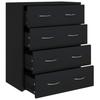 CLOUD Storage unit,Chest of Drawers Wardrobe Sideboard with 4 Drawers 60x30.5x71 Cm Black CHYNEW9431775