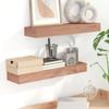 Day and Night - Day and Night Wall Shelves 2 Units Solid Teak Wood 60x15x4 Cm