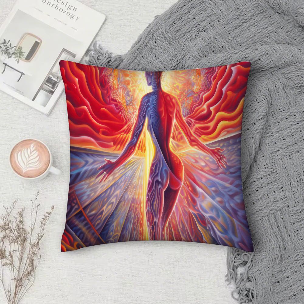 Art Alex Grey Trippy Psychedelic Pillow Case Pillow Cover Case Square For Home Use Living Room Sofa Cushion Cover Decoration