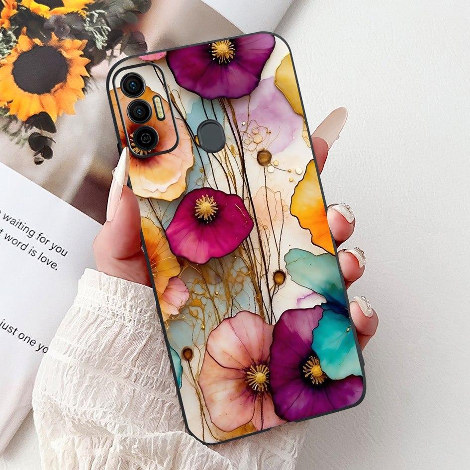 Für Tecno Spark 7 Hülle KF6 KF6j KF6i Abdeckung Niedliche Mode Katze Blume Weiches Silikon Schutzhülle Für Tecno Spark 7P 7T Spark7 Pro Capa