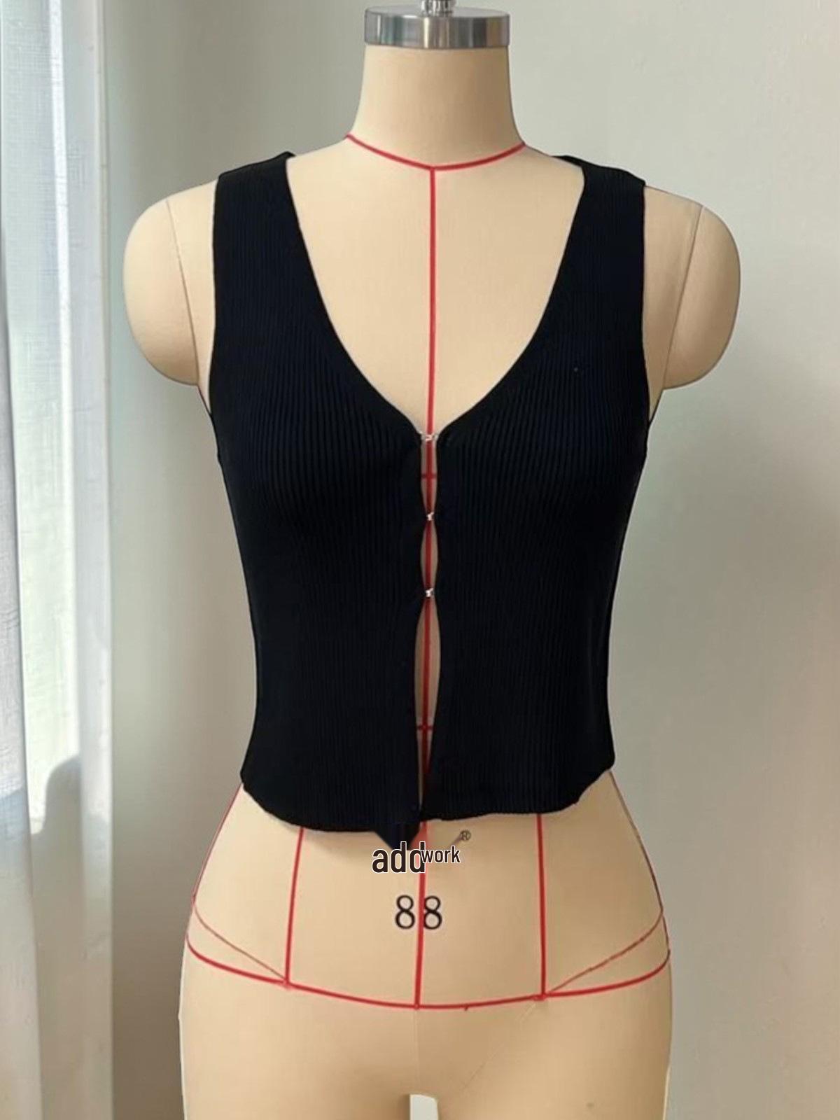 2026 Модный европейский и американский вязаный топ в стиле «острая девчонка» - Универсальный, Модный, Летняя новинка L