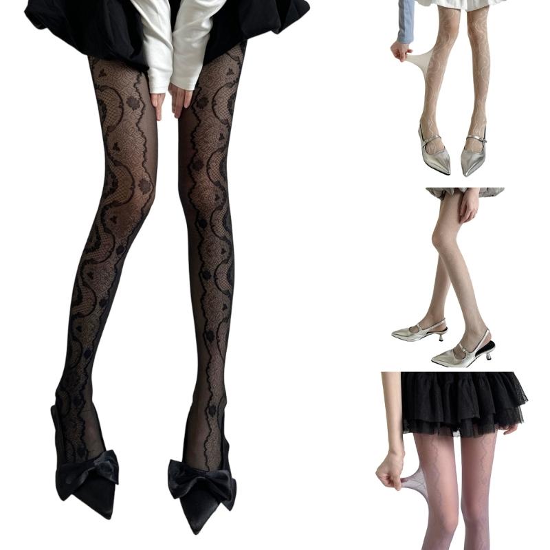 Patterned Tights Fishnet Stockings Floral Pantyhose Stockings Leggings Lace Tights for Women Girls Summer Leggings