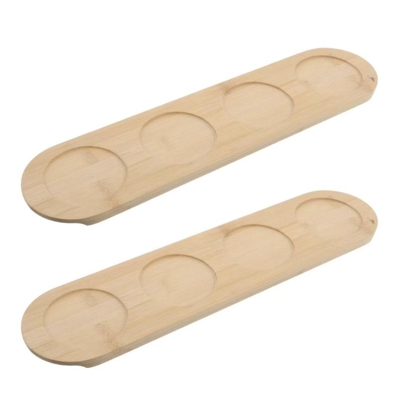 6 Holes Wooden Stand for Tequila Shot Glasses Presentation Tray Large Capacity Display Storage Solution