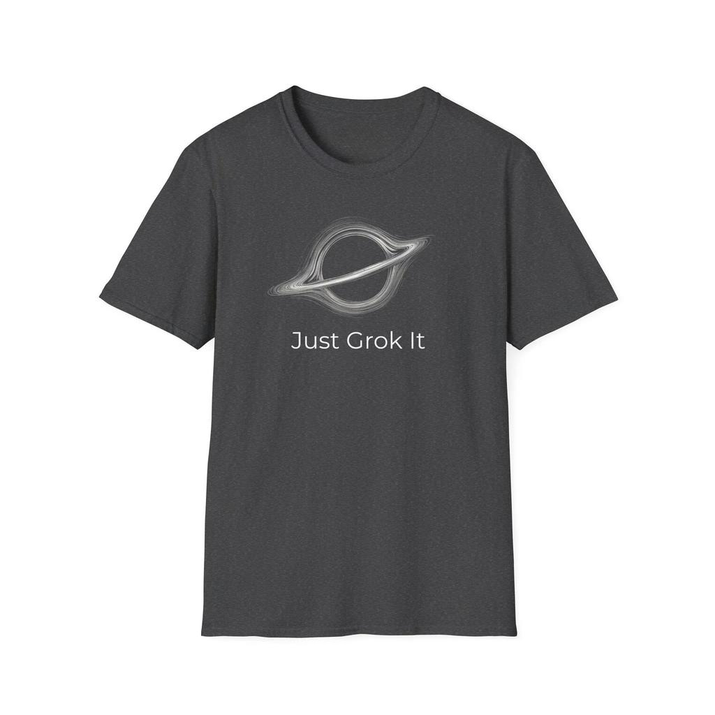 Just Grok It Black Hole Graphic Unisex Pure Cotton Tshirt Grok AI Fashion High Quality 2026 Summer Unisex Women Short Sleeve Shirt