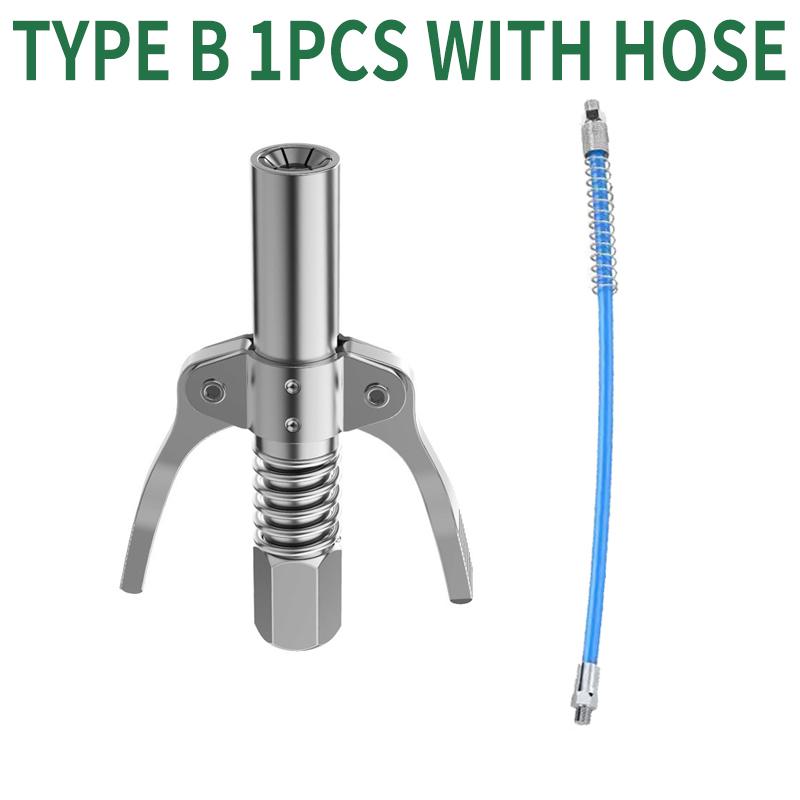 Grease Gun Coupler Heavy-Duty 10000 PSI NPTI/8 Quick Release Oil Pump Tip Tool Pressure Grease Nozzle Car Syringe Lubricant Tip