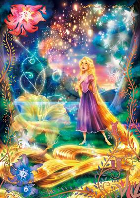Tenyo In Illuminating Jigsaw Puzzle Disney Tangled with Magical Hair Includes and Service Card (Tenyo) [Made Japan] 108-Piece (18.2x25.7cm) D-108-782