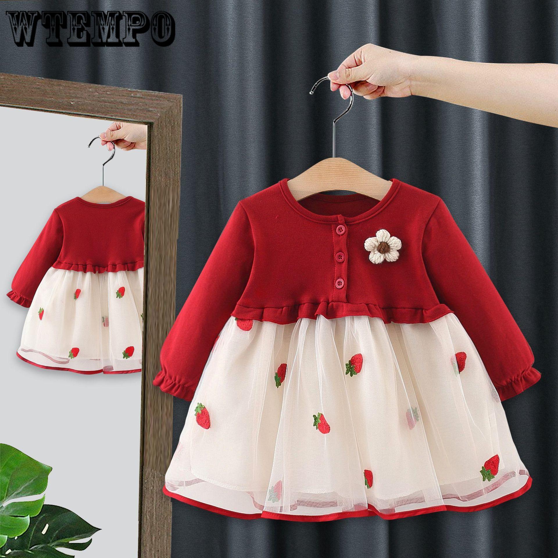 

Children s Dress Girls Autumn Dress Korean Baby Girl Princess Dress Spring and Autumn Dress 73 красный