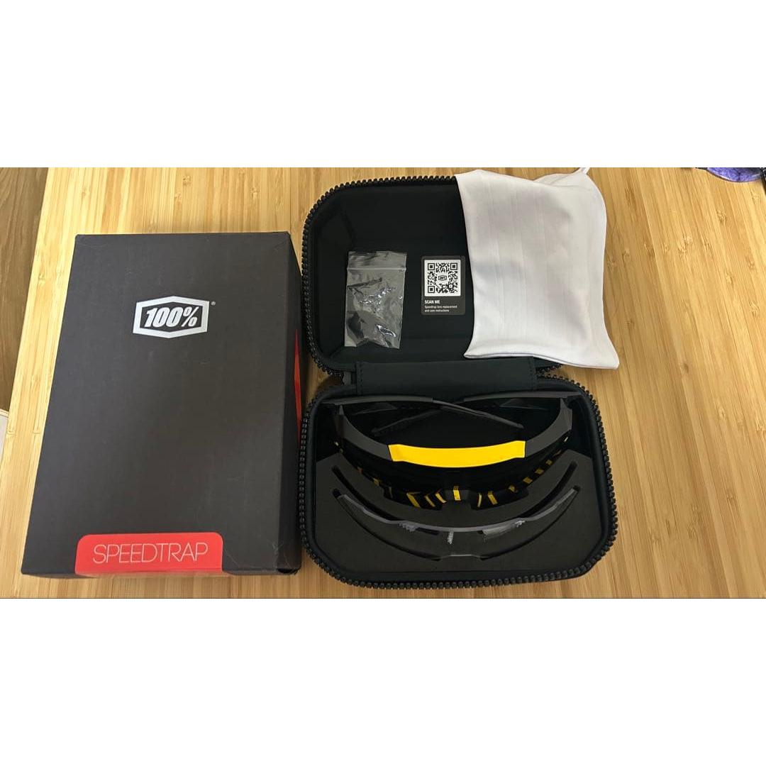 Used 100% SPEEDTRAP Sunglasses Black/Yellow