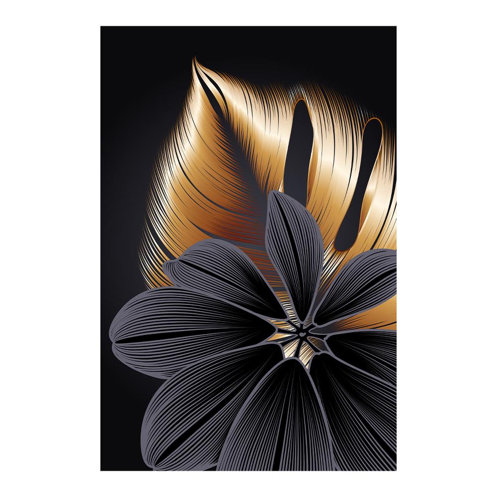 Black Golden Plant Leaf Canvas Poster Print Modern Home Decor Abstract Wall Art Painting Nordic Living Room Decoration Picture