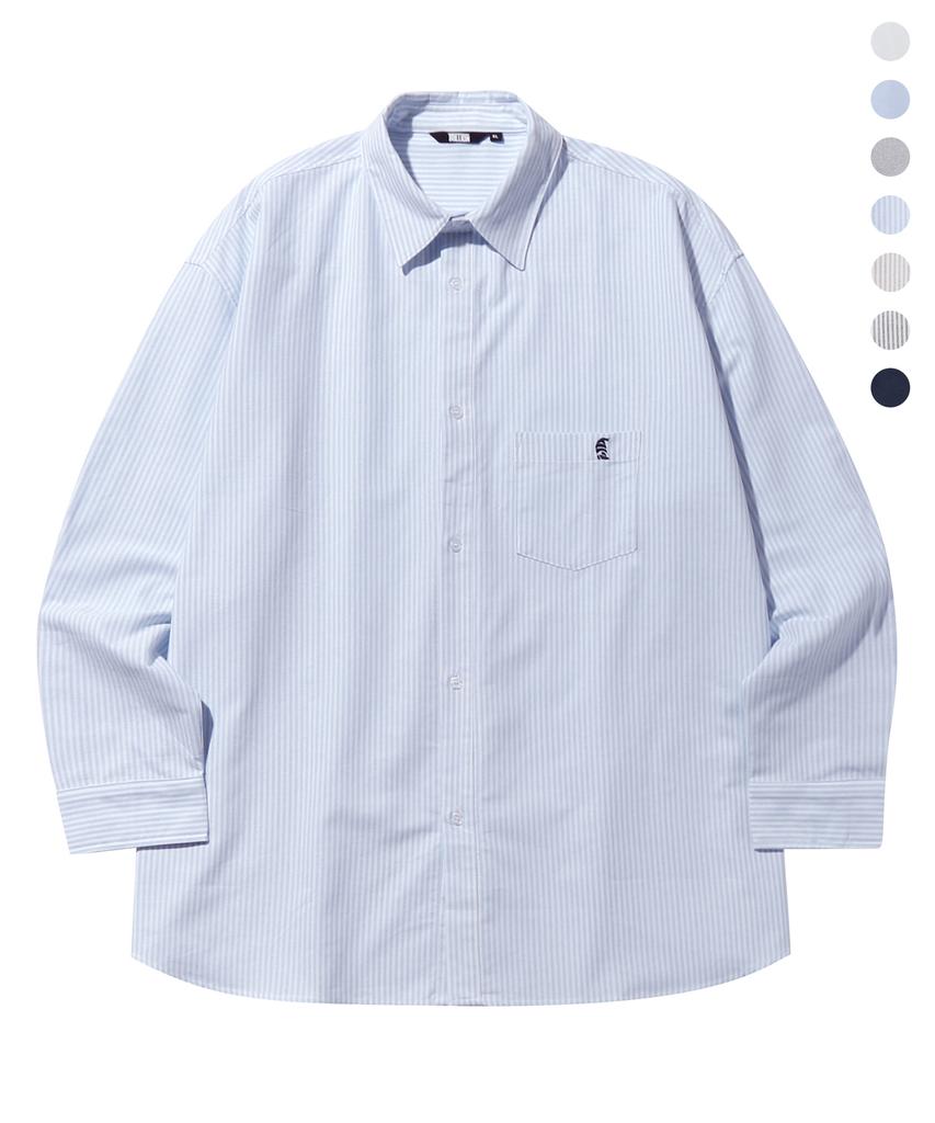 TRILLION City Boy Boat Embroidery Oxford Oversized Shirt_7 Colors (Type A)