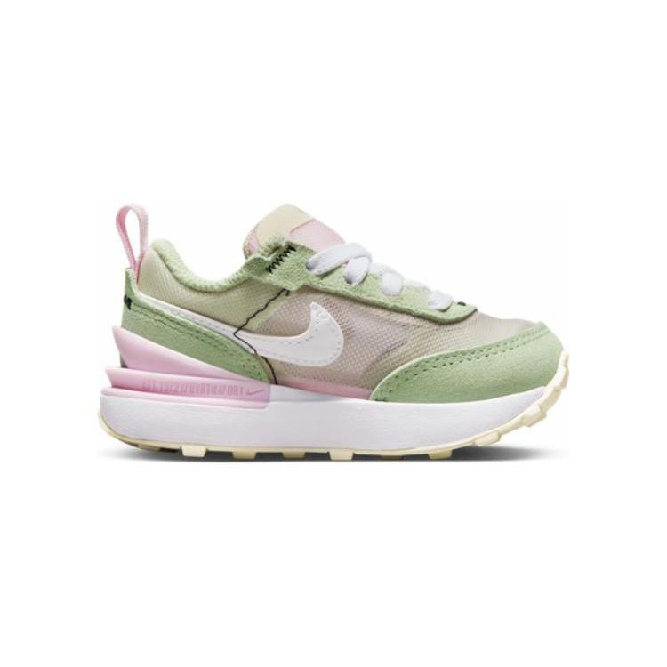 Nike Waffle One Mesh Slip Resistant Cushioning Abrasion Resistant Low Top Toddler Shoes Green Pink Infant And Toddler DC0479-602