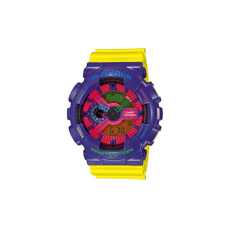 

Casio LCD/pointer dual display series Fashion trend contrasting color street classic pointer dual display dial waterproof movement quartz GA-110HC-6A червоний