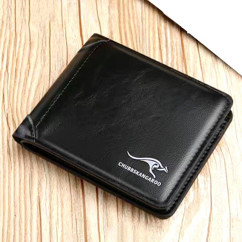 

Мужской кошелек ручной работы с держателем для RFID-карт и окошком для удостоверения личности, большой емкости, модная мужская сумка для денег