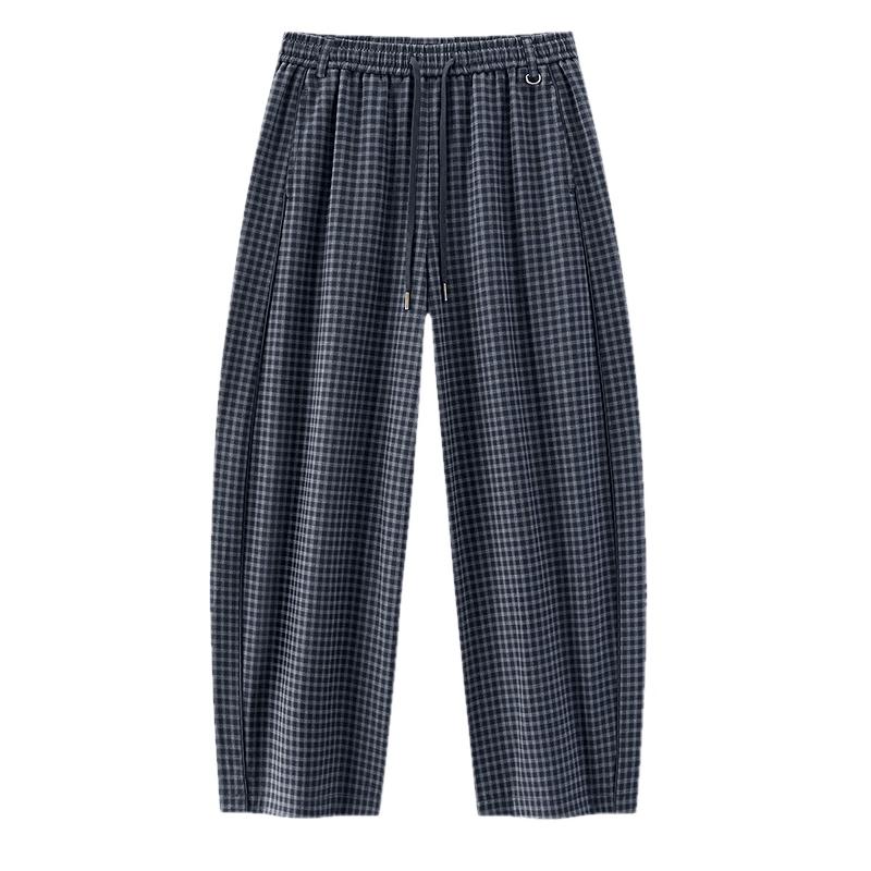 Semir Women s Plaid Drawstring Wide-Leg Casual Pants S