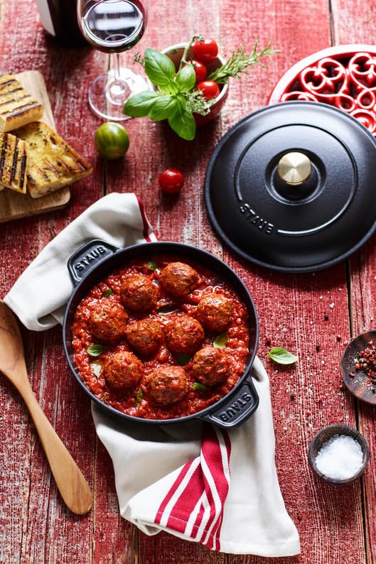 Plaque chauffante Staub Round Hot Double Cast compatible IH, japonaise, grise, 20 cm, poignée, fer, émail, peu profonde, [Revendeur Officiel] 40509-578