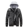 Autumn and Winter New Leather Jacket Men's Hooded Multi-pocket Large Size Men's PU Leather Jacket Casual Men's Clothing