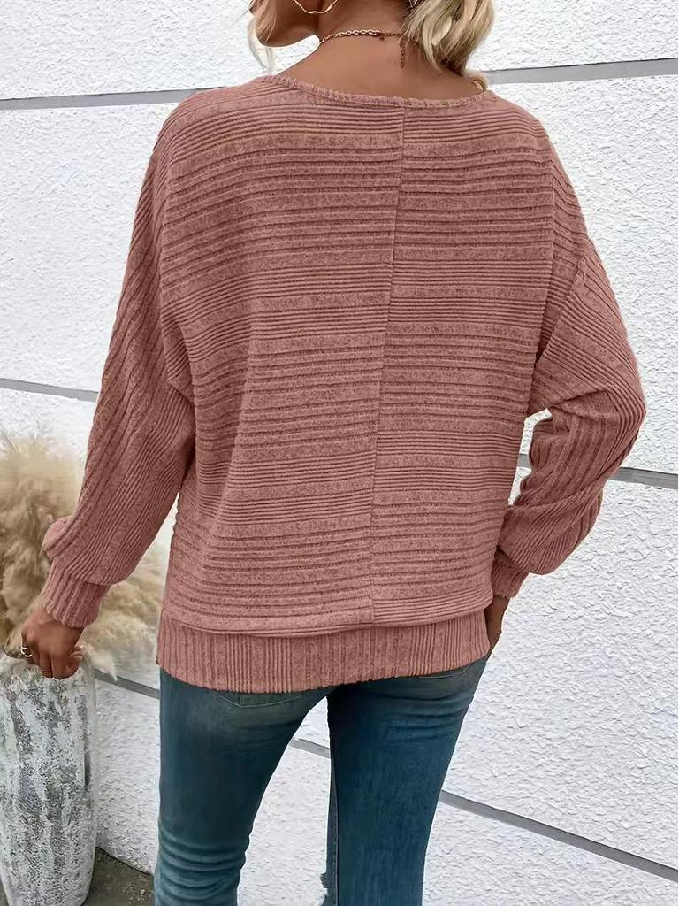 Women's Casual Solid Color Long Sleeve Zip Pullover Top (Autumn/Winter 2025)
