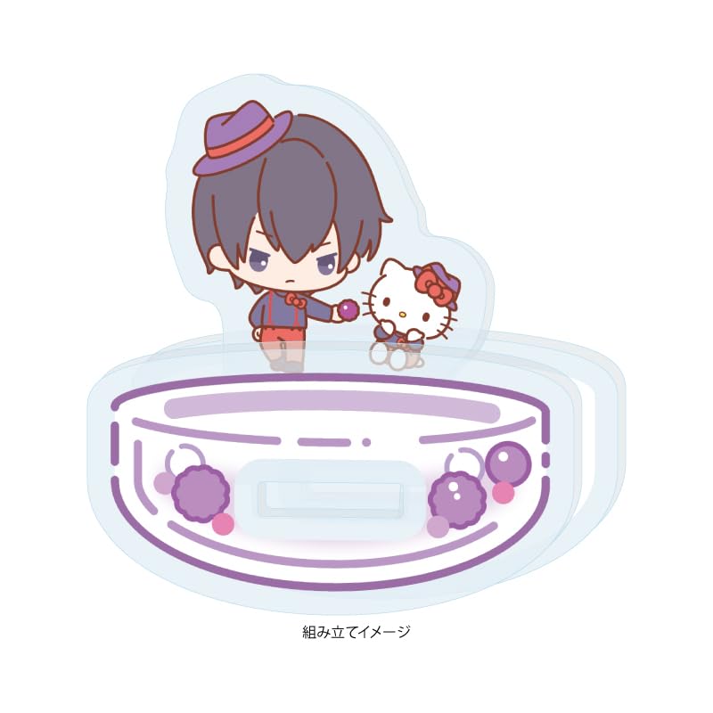 Katekyo Hitman REBORN x SANRIO CHARACTERS 05 Hibari Kyoya x Hello Kitty [Collaboration Illustration] Swinging Acrylic Stand