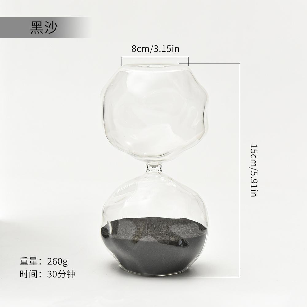Scandinavian Modern Glass Hourglass 30-Minute Sand Timer Artistic Desk Decor for Office Home Minimalist Gift Idea Sand Clock