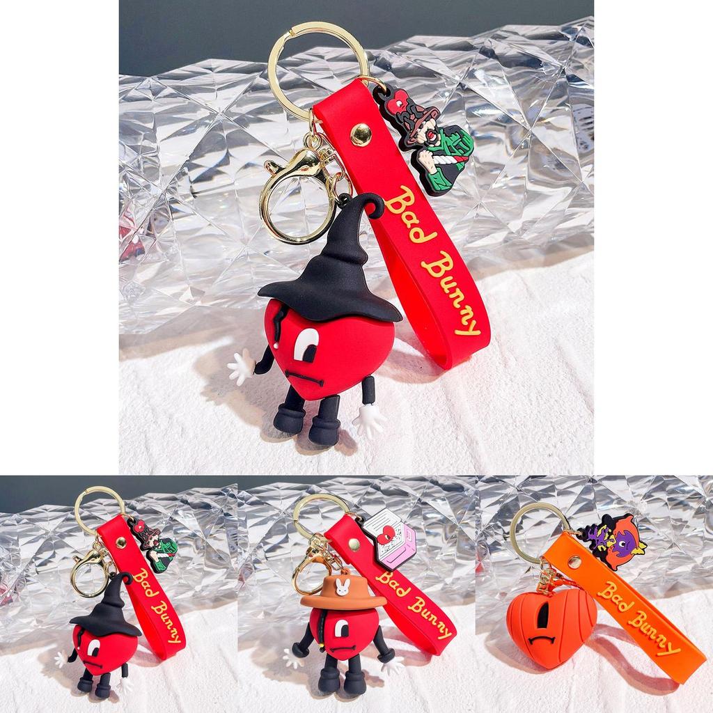 Weicher Gummi-Legierung Bad Bunny Schlüsselanhänger Anhänger Kinder Weihnachtsdekoration Geschenk