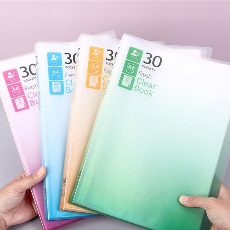 30 Pockets Display Folder Multipurpose Document Project Folder Letter Size Display Folders Book with Protective Sleeve