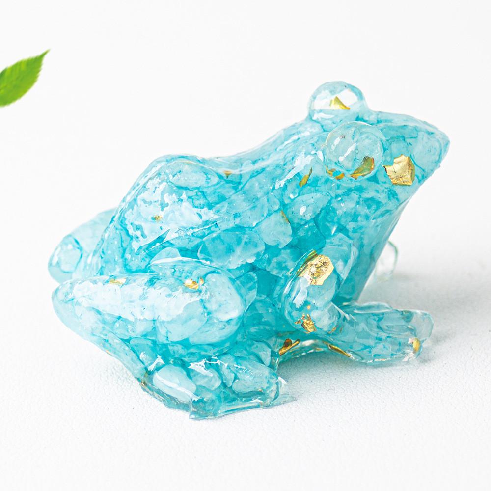 Crystal Resin Frog Aquarium Decor With Cute Design For Office Desk And Gift