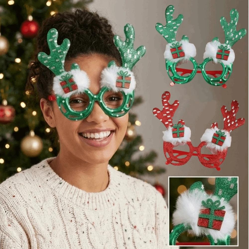 Cosplay Christmas Antler Glasses Funny Christmas Decorations Party Plush Antlers Glasses Children