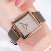Kuaishou Damen Retro Quadratische Gürteluhr Stilvolle und Einfache Wasserdichte Quarz Uhr
