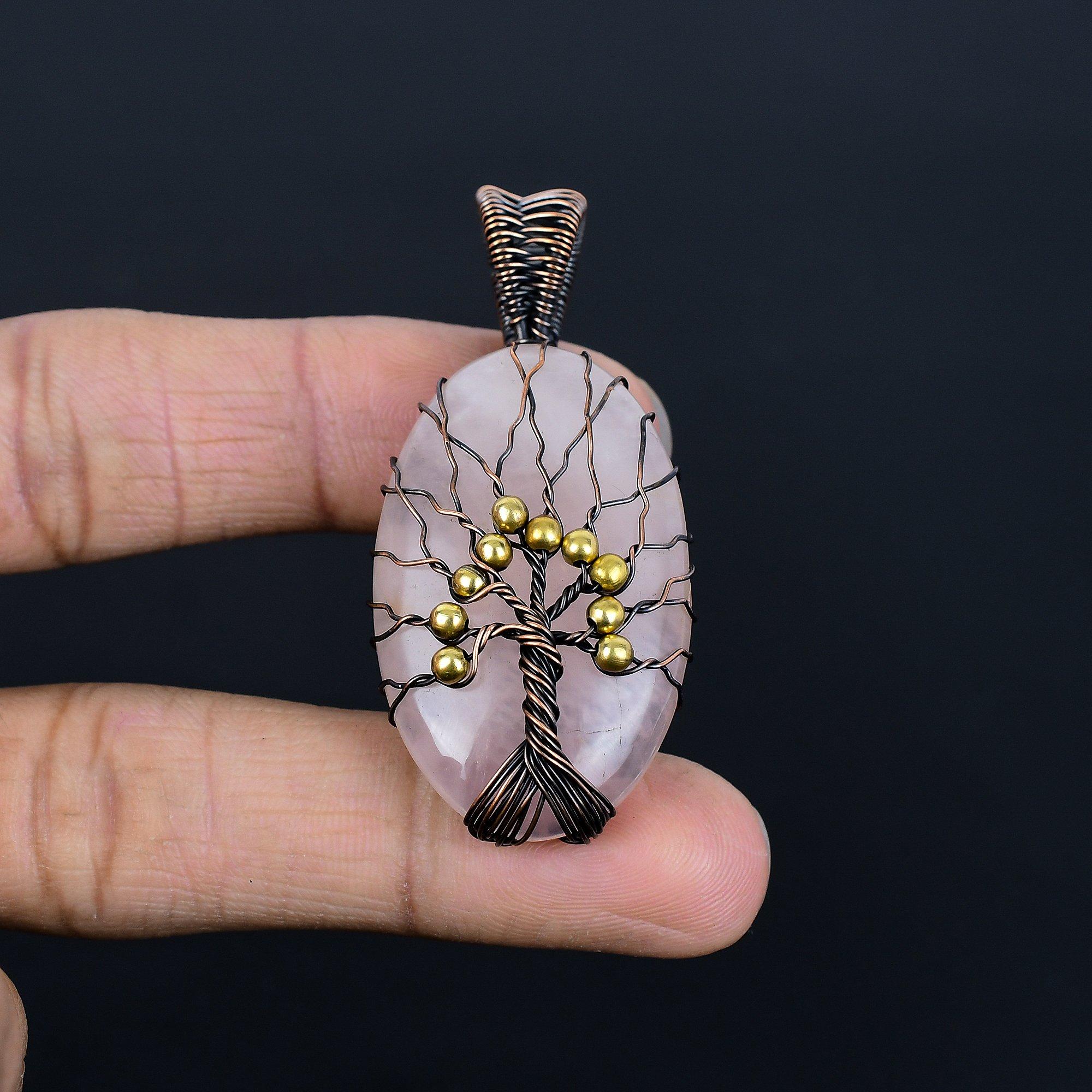 

Ювелирные изделия из розового кварца, кулон из стерлингового серебра 925 пробы, ювелирные изделия ручной работы с драгоценными камнями, подарки для жены, абсолютно новый кулон