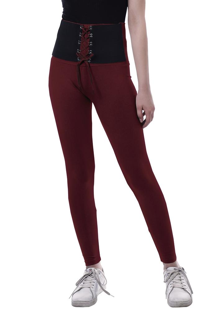 Moomaya Womens High Waisted Yoga Pants Corset Style Trendy Leggings