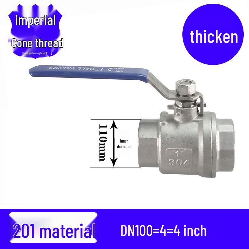 201/304 Stainless Steel Female Thread Ball Valve, Two-Piece, Available In 1/2", 3/4", 1", 2" (DN15-20)