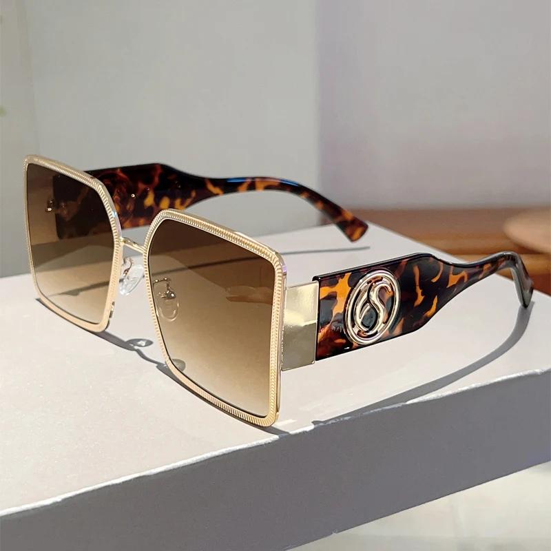 Oversized Square Sunglasses Women New In Gradient Multi-color Outdoor Shades Trendy Luxury Brand Design Sun Glasses