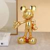 Disney Cartoon Anime Mickey Mouse Figure Statue Resin Plating Welcome Gesture Sculpture Mickey Ornaments Coffee Bar Home Decor