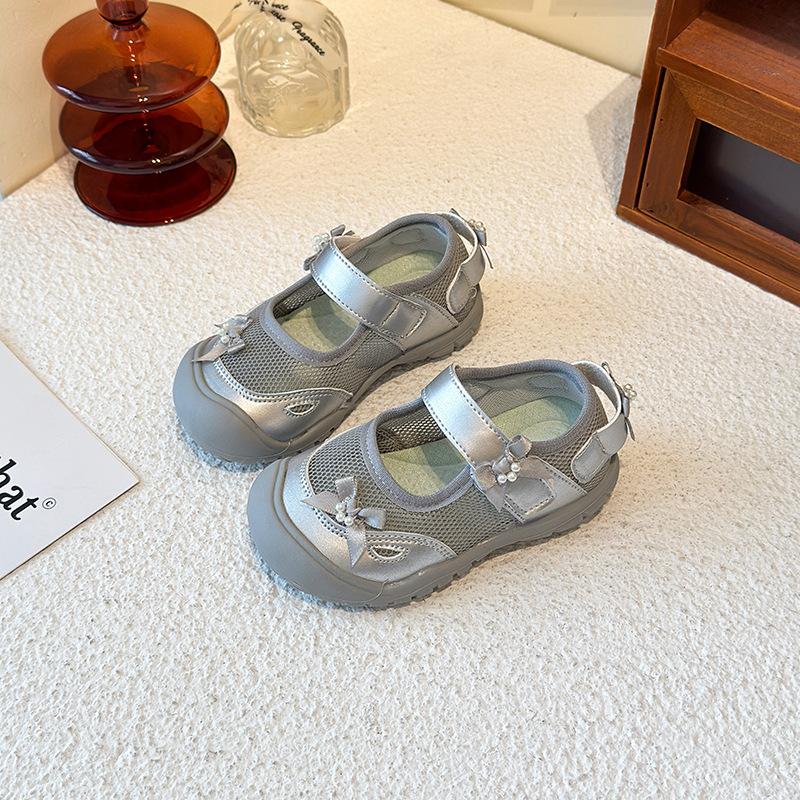 

Girls Sandals - New Style Children s Ballet Mesh Shoes - Suitable for Children of All Ages 23 серебряный
