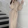 Mid-Length French Sweater Dress - Elegant Autumn/Winter Knit
