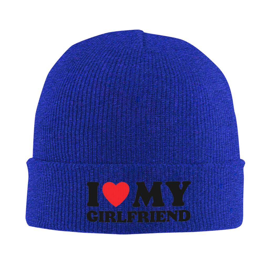 I Love My Girlfriend Warm Knitted Cap Winter Knit Bonnet Hat Skullies Beanies Hip Hop Caps for Unisex