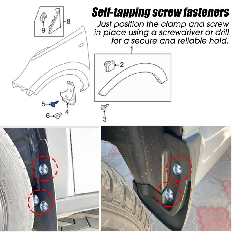 17mm U-Type Fasteners Clip with Screw Car Metal Screw Clips Anti-rust Auto Fender Bumper Protection Buckle Iron Sheet Hardware