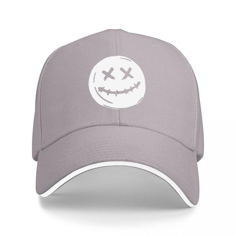 Jack Skellington Gesicht Baseballkappe Schwarz und Weiß Halloween-Thema Design Klassische Passform Verstellbare Mütze für Erwachsene