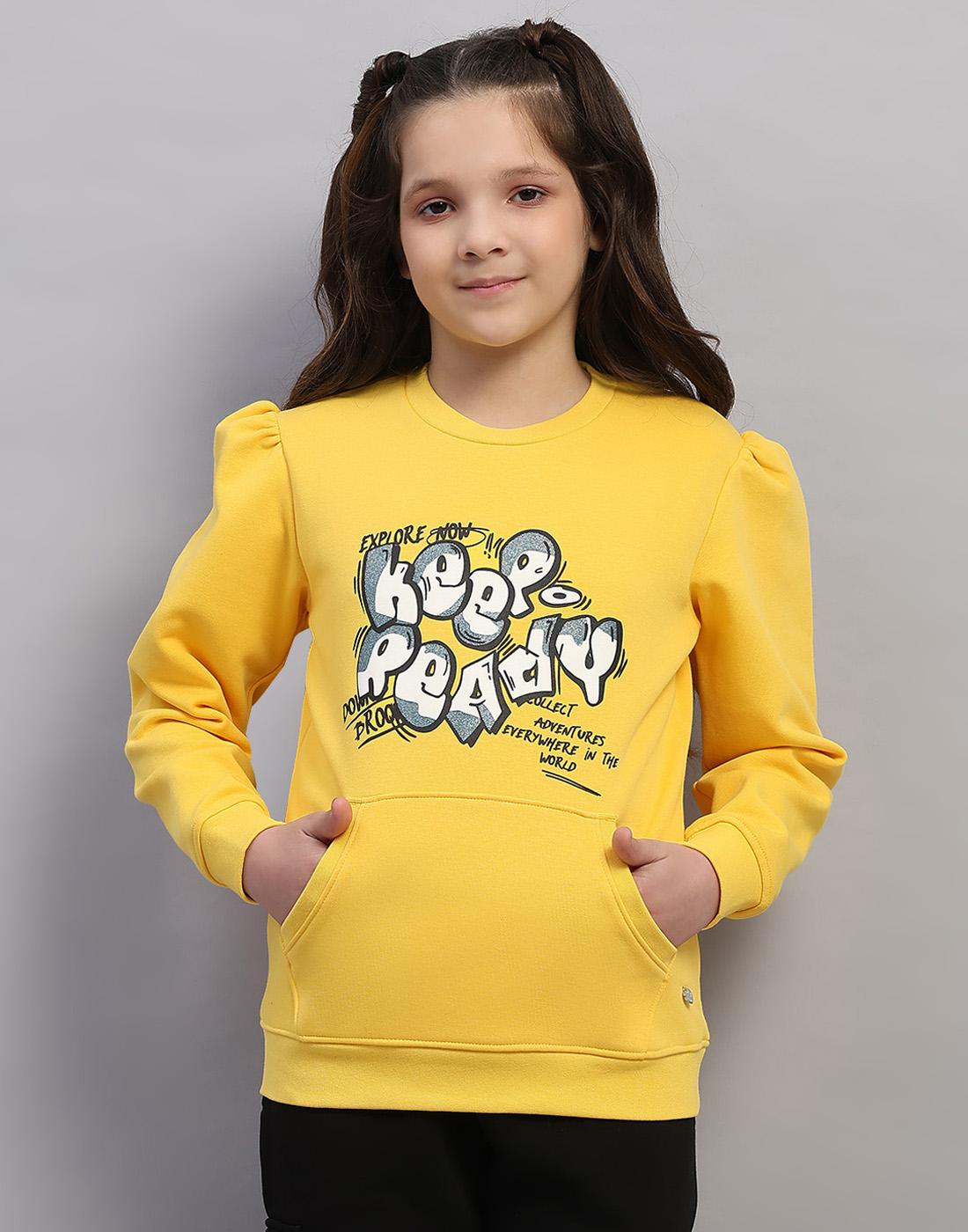 Monte Carlo Girls Round Neck Full Sleeve Sweatshirt 4-5 Years золотой