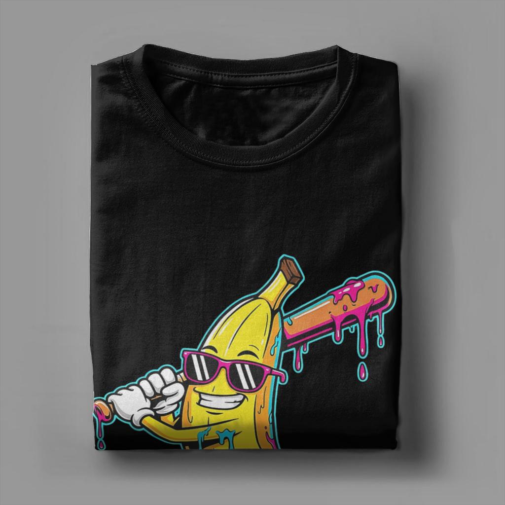 Banana Funny Baseball Unisexs T Shirt  Vintage Tees Short Sleeve O Neck TShirts Cotton Plus Size Clothes
