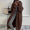 Women's Autumn/Winter Long Knit Cardigan: Loose Fit, Lazy Style, Long Sleeve Base Layer.